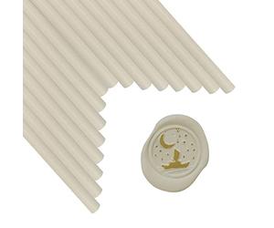 ANBOSE 16 bastoncini di cera bianca latte per pistola per colla da 1,1 cm, atossici, flessibili, durevoli, artigianato, arte, matrimoni