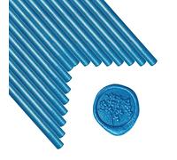 ANBOSE Bastoncini di Cera per Sigillo - Set da 16 Pezzi con Pistola per Colla, Stick Blue da 0,44 Pollici