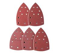 ANBOWEI Carta Abrasiva per Levigatrice - 50 Fogli Triangolari Carta Vetrata Abrasiva Levigatrice Mouse Delta Multiuso 105x152mm 11 Fori - 40/80/120/180/240 Grana