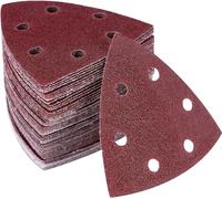 ANBOWEI Carta Vetrata per Levigatrice - 60 Fogli Abrasivi Triangoli per Levigatrice Mouse Delta 90x90x90 mm Carta Abrasiva 6 Fori 40/60/80/120/180/240 Grana