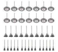 ANBOWEI Set di mini spazzole metalliche, 45 punte piccole per trapano in filo di acciaio, compatibili con accessori per utensili rotanti Dremel, spazzole metalliche per la pulizia della ruota con