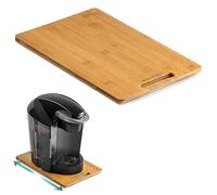 ANBOXIT Base scorrevole in bambù per elettrodomestici, vassoio caffè | Vassoio scorrevole per elettrodomestici cucina, tavola caffettiera con ruote gomma, Profondo-Medio(37cm Prof. × 24cm Lar.)