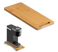 ANBOXIT Base scorrevole in bambù per elettrodomestici, vassoio caffè | Vassoio scorrevole per elettrodomestici cucina, tavola caffettiera con ruote gomma, Profondo-Piccolo(36cmProf.× 15cmLar.)