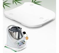 ANBOXIT Base Scorrevole per Bimby TM6/TM5, Tavola per Bimby con Rotelle, Carrello/Vassoio in Bambù per Bimby - Bianco