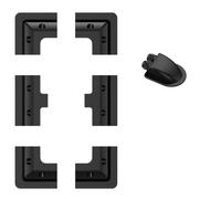 Anbte Set di supporto per pannello solare per camper, in plastica ABS, nero | 4 supporti angolari + 2 supporti dritti + 1 passacavi a 2 scomparti, supporto solare per roulotte