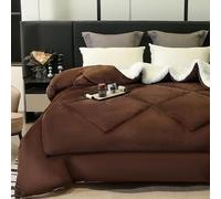 ANBTUKJ Piumino senza fodera Utilizzabile come coperta invernale Piumino, velluto latte Coperta in cashmere traspirante e soffice per tutte le stagioni, Coffee brown-150x200cm (2.2kg)