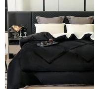 ANBTUKJ Piumino senza fodera Utilizzabile come coperta invernale Piumino, velluto latte Coperta in cashmere traspirante e soffice per tutte le stagioni, Black-200x230cm (3.3kg)