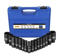 Anbull 1/2" Drive Deep Impact Socket Set, 16 pezzi set di chiavi metriche, 6 pun