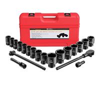 Anbull 3/4" Drive Jumbo Impact Socket Set 21 pezzi Bassa Socket Assortimento | Dimensioni standard SAE (da 3/4" a 2") | Acciaio Cr- M