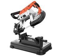 Anbull R2103 - sega a nastro per metallo con faretto LED, sega a nastro elettrico 1100 W/230 V, 0,7 - 2,4 m/s, regolabile 0 - 45 °, sega metallica con base rimovibile