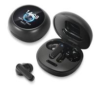 ANC - Auricolari wireless, cancellazione del rumore con schermo, cuffie in-ear Bluetooth 5.4 con microfono, suono stereo multifunzione, auricolari wireless per Android allenamento sport (nero)