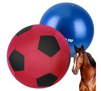 ANC POP Palla da pastore per cavallo con copertura, 101,6 cm, grande, per giocare e mandriare, giocattolo per cavalli (rosso e nero)