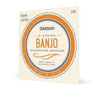 D'Addario EJ55 5-String Banjo Strings, Phosphor Bronze, Medium, 10-23