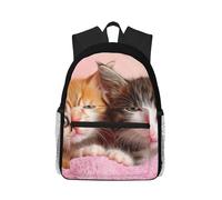 Anceky Adorabili gattini su una coperta rosa, primo piano. Zaino compatto e casual, zaino da viaggio unisex.