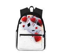 Anceky Asso di cuori carte da poker sparse Zaino compatto e casual, zaino da viaggio unisex