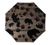 Anceky Black Bear Black Bear Paws Ombrello da pioggia piccolo, resistente ma leggero, portatile e pieghevole, antivento, durevole, con impug premium