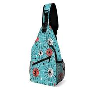 Anceky Borsa a tracolla Atomic Turquoise moderna di metà secolo, per uomo e donna, zaino a tracolla, borsa a tracolla, zaino a tracolla., 15x8x4 pollici