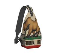 Anceky Borsa a tracolla con bandiera dell'orso bruno della Repubblica della California, borsa a tracolla unisex, zaino da viaggio, sportivo, da trekking