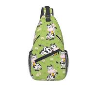 Anceky Borsa a tracolla con motivo a campana di mucca, motivo a margherita, diagonale, da trekking, da viaggio, da giorno, leggera, a tracolla, da ciclismo, da giorno, per il fitness