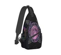 Anceky Borsa a tracolla con simbolo del pentagramma Wiccan della dea della tripla luna, borsa a tracolla unisex, zaino da viaggio, sportivo, per escursioni
