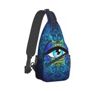 Anceky Borsa a tracolla con simbolo della mano aperta con l'occhio che tutto vede, borsa a tracolla unisex, zaino da viaggio, sportivo, da escursionismo e per il tempo libero