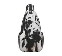 Anceky Borsa a tracolla con stampa dalmata per uomo e donna, zaino casual a tracolla per scuola, escursionismo, campeggio, viaggi, nero, taglia unica, zaino da escursionismo