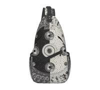 Anceky Borsa a tracolla con stampa del diagramma Ying Yang per uomo e donna, zaino casual a tracolla per scuola, escursionismo, campeggio, viaggio, nero, taglia unica, zaino da escursionismo.