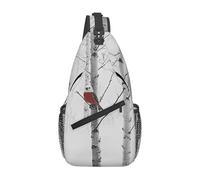 Anceky Borsa a tracolla con stampa di alberi di betulla per uomo e donna, zaino casual a tracolla per scuola, escursionismo, campeggio, viaggi, nero, taglia unica, zaino da escursionismo