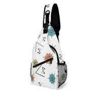Anceky Borsa a tracolla da uomo e da donna in stile Atomic Art, stile moderno di metà secolo, zaino a tracolla, zaino a tracolla.