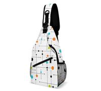 Anceky Borsa a tracolla da uomo e da donna in stile Atomic Art, stile moderno di metà secolo, zaino a tracolla, zaino a tracolla.