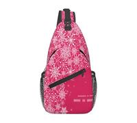 Anceky Borsa a tracolla diagonale con fiocco di neve rosa, modello Winter Is coming, per escursioni, da viaggio, a tracolla, leggera, da ciclismo, per il fitness