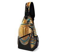 Anceky Borsa a tracolla per uomo e donna Borsa a tracolla casual con scarabeo egiziano Zaino a tracolla per viaggio Zaino da giorno