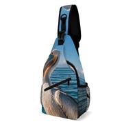 Anceky Borsa a tracolla per uomo e donna can Bird Blue Sea Borsa a tracolla casual Zaino a tracolla per viaggio Zaino da giorno