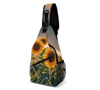 Anceky Borsa a tracolla per uomo e donna Girasoli tra le erbacce Borsa a tracolla casual Zaino a tracolla per viaggio Zaino da giorno