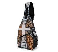 Anceky Borsa a tracolla per uomo e donna, grattacielo che guarda il cielo, borsa da petto, borsa a tracolla casual, zaino a tracolla per viaggio, zaino da giorno