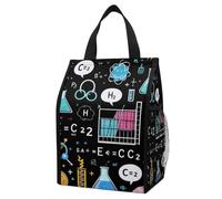 Anceky Borsa termica a prova di perdite, con design a tema matematica e scienze, pieghevole, con tasche laterali, ideale per pranzi al lavoro e avventure all'aria aperta.