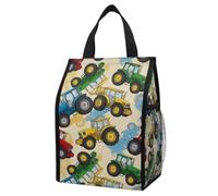 Anceky Borsa termica a prova di perdite, con motivo trattore vintage, pieghevole e con tasche laterali, ideale per pranzi al lavoro e avventure all'aria aperta.