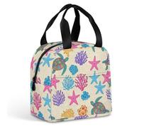 Anceky Borsa termica impermeabile e leggera per il pranzo, adatta sia per uomo che per donna, con manici antiscivolo (tartaruga marina).