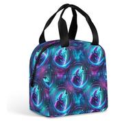 Anceky Borsa termica impermeabile e leggera per il pranzo, adatta sia per uomo che per donna, con manici antiscivolo (Galaxy Wolf)