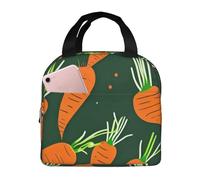 Anceky Borsa termica isolante con stampa di carota allegra, riutilizzabile, ideale per il pranzo di donne e uomini, per lavoro e picnic.