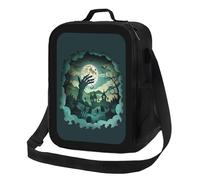 Anceky Borsa termica isolante per il pranzo a forma di zombie di Halloween, riutilizzabile e a prova di perdite, ideale per uomo e donna, ufficio, lavoro, scuola, spiaggia o viaggi.