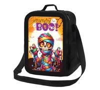 Anceky Borsa termica isolante per il pranzo a tema Halloween con luna piena e zombie, riutilizzabile e a prova di perdite, ideale per uomo, donna, ufficio, lavoro, scuola, spiaggia o viaggio.