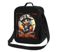 Anceky Borsa termica per il pranzo a forma di spaventapasseri di Halloween, riutilizzabile e a prova di perdite, ideale per uomo, donna, ufficio, lavoro, scuola, spiaggia o viaggio.