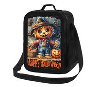 Anceky Borsa termica per il pranzo a tema spaventapasseri di Halloween, riutilizzabile e a prova di perdite, ideale per uomo, donna, ufficio, lavoro, scuola, spiaggia o viaggio.