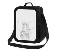 Anceky Borsa termica per il pranzo con motivo graffiti e architettura urbana, riutilizzabile e a prova di perdite, ideale per uomo e donna, ufficio, lavoro, scuola, spiaggia o viaggi.