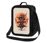 Anceky Borsa termica per il pranzo con motivo spaventapasseri e luna di Halloween, riutilizzabile e a prova di perdite, ideale per uomo, donna, ufficio, lavoro, scuola, spiaggia o viaggi.