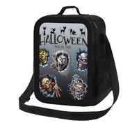 Anceky Borsa termica per il pranzo con motivo zombie di Halloween, riutilizzabile e a prova di perdite, ideale per uomo e donna, ufficio, lavoro, scuola, spiaggia o viaggi.