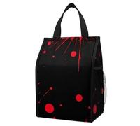 Anceky Borsa termica portatile isolata per il pranzo, Classic Horror Blood Schizzi Nero, Leggera, Impermeabile, Pieghevole, Contenitore Termico per Alimenti per Pendolarismo e Campeggio