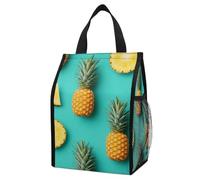 Anceky Borsa termica unisex per il pranzo, con sfondo a pino, riutilizzabile, a prova di perdite, pieghevole, con tasche, ideale per l'ufficio e i picnic.