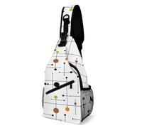 Anceky Borse a tracolla Atomic Art moderna di metà secolo, per uomo e donna, zaino a tracolla, borsa a tracolla, zaino a tracolla., 15x8x4 pollici